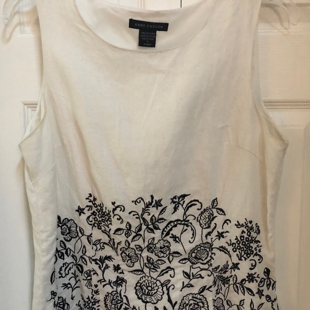 Anne Carson White Sleeveless Top
